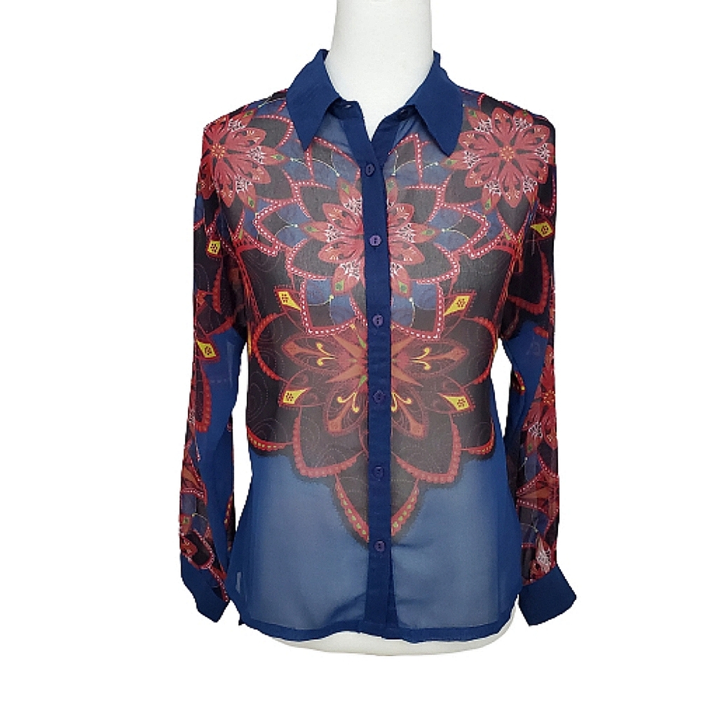 Angie Medallion Chiffon Top